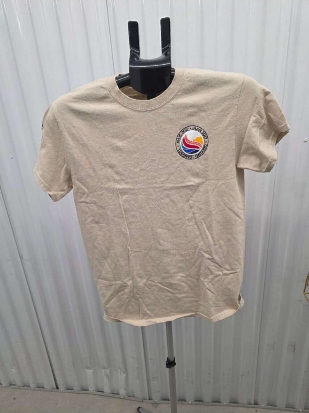 NAIG 2017 Volunteer T-Shirt Women's Beige Short Sleeve Graphic Top